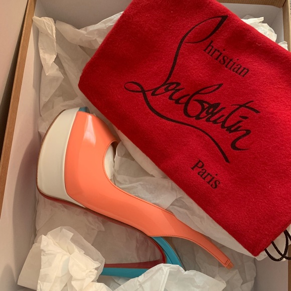 Authentic Christian Louboutin Lady Peep Sling - Picture 2 of 6